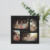 Four Photos Minimalist Modern Collage Wedding セーブザデート (スタンド正面)