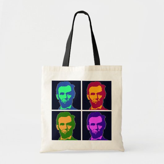 Four Pop Art Abraham Lincolns トートバッグ (正面)
