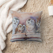 Four reading owls クッション (ブランケット)