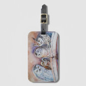 Four reading owls ラゲッジタグ (正面縦)