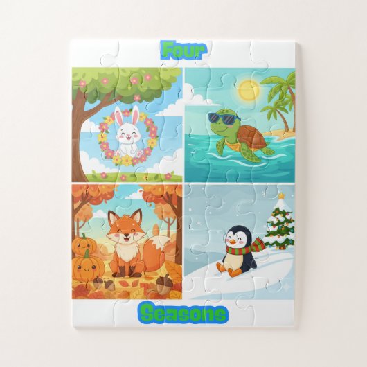 Four Seasons Animals Kids Puzzle ジグソーパズル (縦)