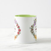 Four Seasons Floral Wreath Gratitude Quote Mug マグカップ (中央)