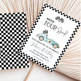 FOUR SPEED誕生日の招待状、4th Birthdayが必要 招待状