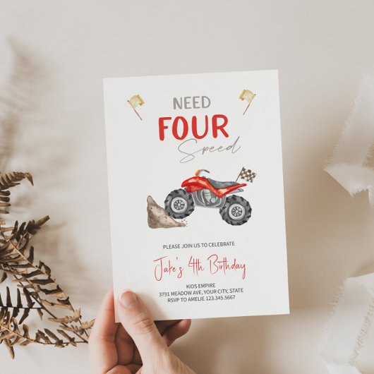 FOUR SPEED 4Wheelerクワッドバイク招待状 招待状