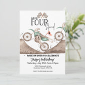 FOUR SPEED Green Dirt Bike 4th birthday 招待状 (スタンド正面)