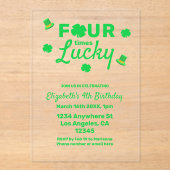 Four Times Lucky 4th Birthday アクリル招待状 (正面)