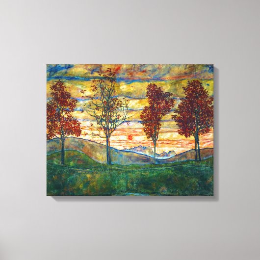 Four Trees | Egon Schiele | キャンバスプリント (正面)