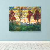 Four Trees | Egon Schiele | キャンバスプリント (インサイチュ (ウッドフロア))