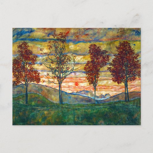 Four Trees | Egon Schiele | ポストカード (正面)