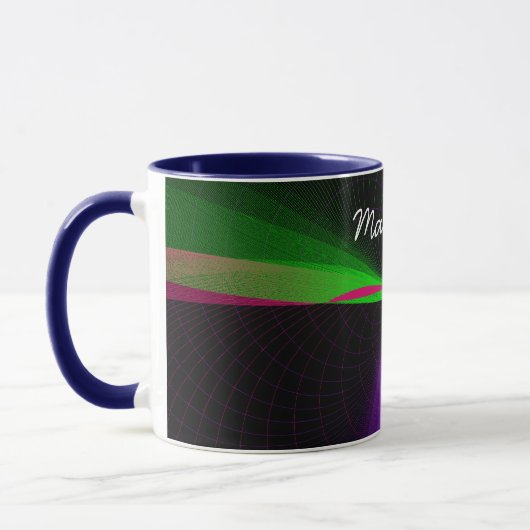 Four-Way Geometric Wave Coffee Mug マグカップ (左)