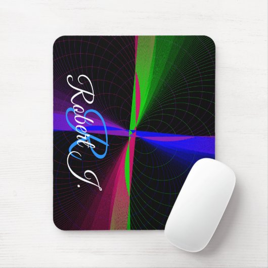 Four-Way Geometric Wave Mouse Pad マウスパッド (マウス)