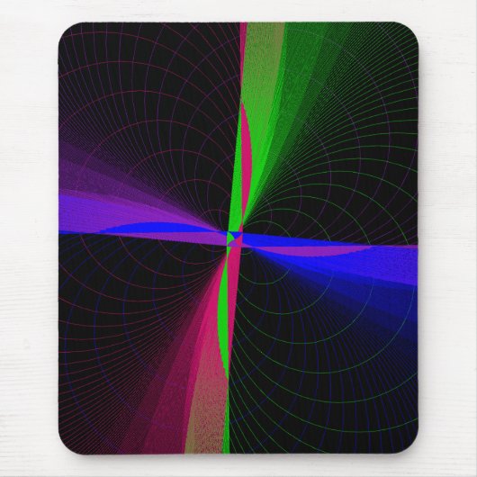 Four-Way Geometric Wave Mouse Pad マウスパッド (正面)