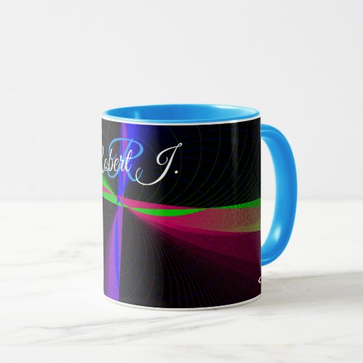 Four-Way Wave Geometric Coffee Mug マグカップ (正面右)