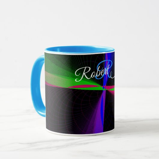 Four-Way Wave Geometric Coffee Mug マグカップ (正面左)