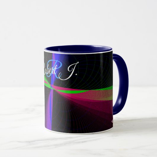 Four-Way Wave Geometric Coffee Mug マグカップ (正面右)