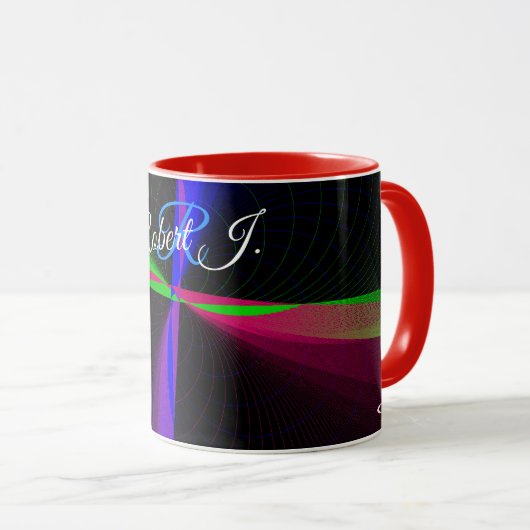 Four-Way Wave Geometric Coffee Mug マグカップ (正面右)