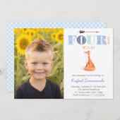 Four WildまたはFoustest 4th誕生日パーティーfor bo 招待状 (正面/裏面)