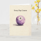 Four Year Anniversary Sobriety Pool Ball カード (黄色い花)