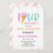 FOURever アイスクリームのお誘い 招待状 (正面/裏面)