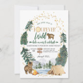 Fourever Wild 森のくま 4歳の誕生日 招待状 (正面)
