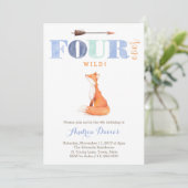 FOURever wild fox 4th birthday招待状for boy 招待状 (スタンド正面)