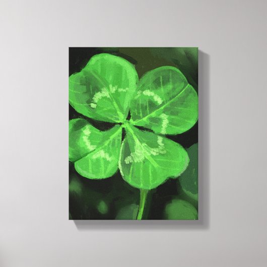 Fourleaf Clover Painting - Still-Life Illustration キャンバスプリント (正面)