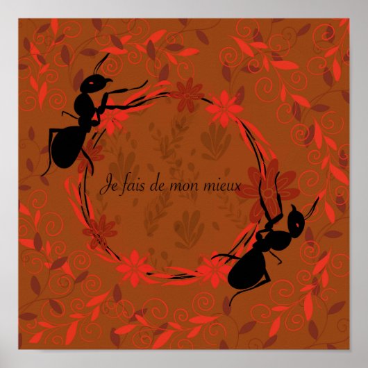 fourmi，肯定，前向きフレーズinspirante ポスター (正面)