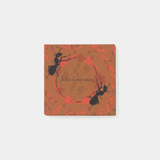 fourmi, affirmation positive ,phrase inspirante ポストイット (正面)