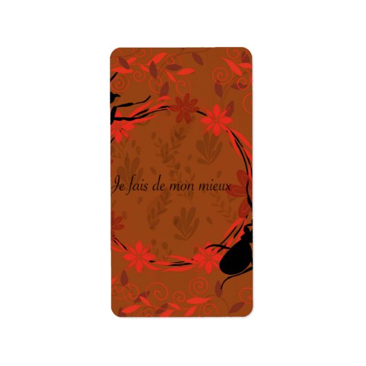 fourmi, affirmation positive ,phrase inspirante ラベル (正面)