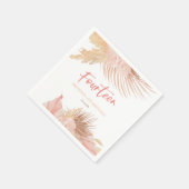 Fourteen Boho Pink Floral 14th Birthday Party スタンダードカクテルナプキン (角)