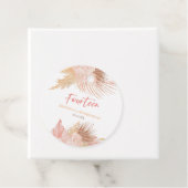 Fourteen Boho Pink Floral 14th Birthday Party フェイバータグ (インサイチュ)