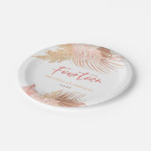 Fourteen Boho Pink Floral 14th Birthday Party ペーパープレート (アングル)