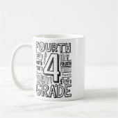 Fourth 4th Grade Typography Back To School  コーヒーマグカップ (左)
