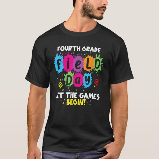 Fourth Grade Field Day 2023 Let The Games Begin Te Tシャツ (正面)