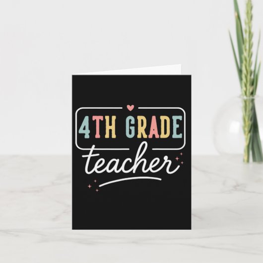 Fourth Grade Heart Teacher Gifts 4th Grade Back To カード (正面)