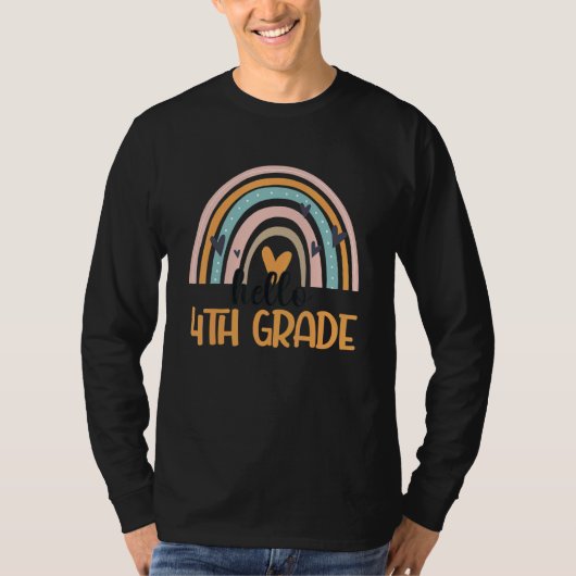 Fourth Grade Rainbow Teacher Student Hello 4th Gra Tシャツ (正面)