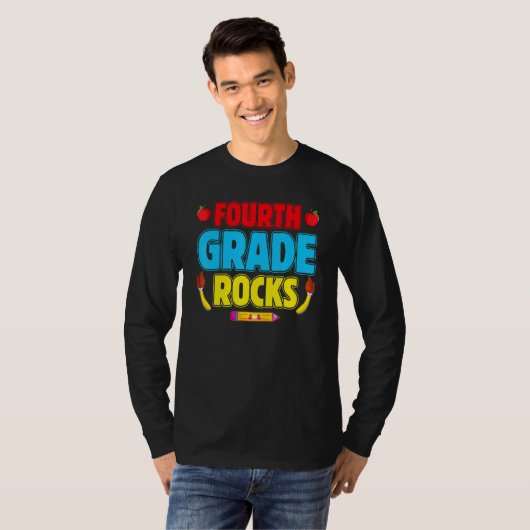 Fourth Grade Rocks 4th Grade Back To School Tシャツ (正面フル)