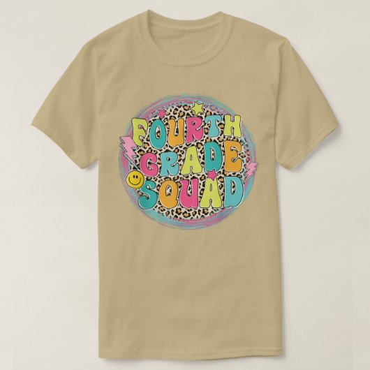 Fourth Grade Squad Back To School Leopard Boys Gir Tシャツ (デザイン正面)