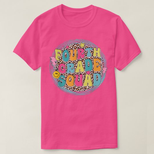 Fourth Grade Squad Back To School Leopard Boys Gir Tシャツ (デザイン正面)