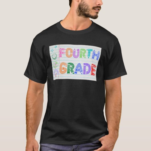 Fourth Grade Team Cute Doodle School Kids Teacher  Tシャツ (正面)