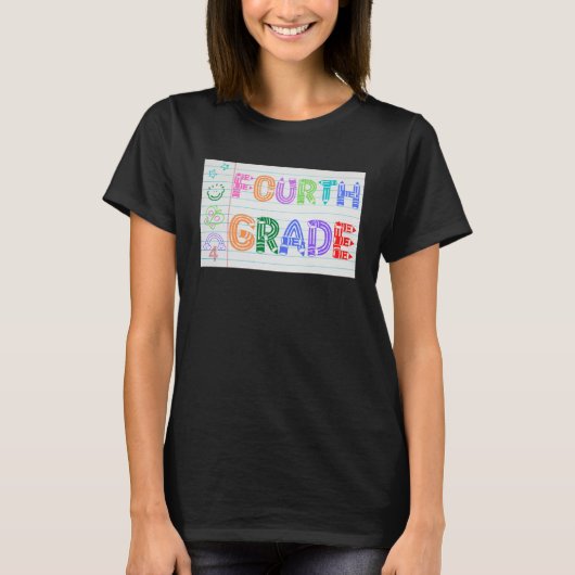 Fourth Grade Team Cute Doodle School Kids Teacher  Tシャツ (正面)