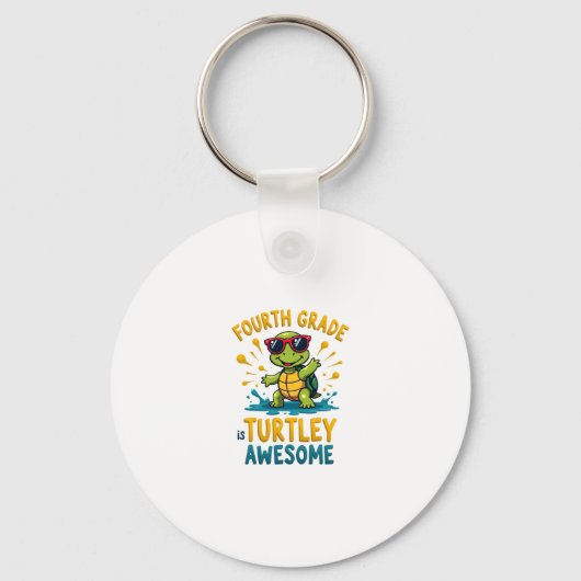 Fourth Grade Turtle-y Awesome First Day of Fourth キーホルダー (正面)