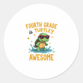 Fourth Grade Turtle-y Awesome First Day of Fourth  ラウンドシール (正面)
