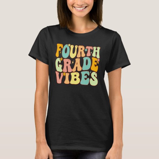 Fourth Grade Vibes Groovy First Day Of 4th Grade T Tシャツ (正面)