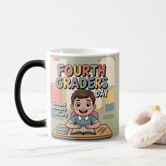 Fourth Graders Day January Holiday Mug モーフィングマグカップ (ドーナツ)