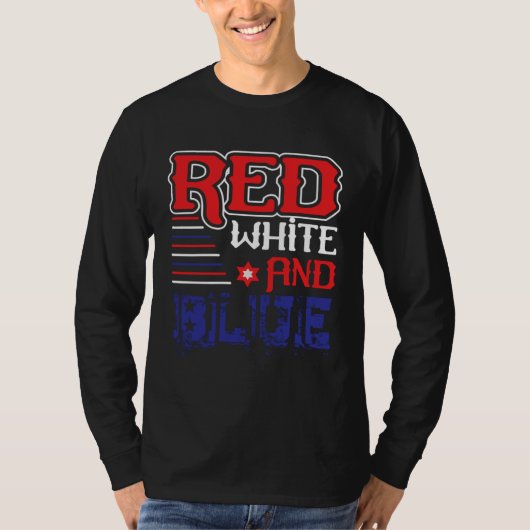 Fourth of July 4th of July Red White and Blue Tシャツ (正面)