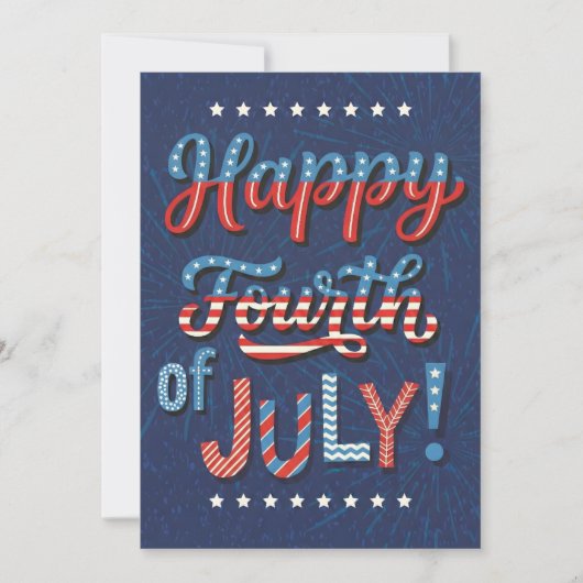 Fourth of July Art Patriotic Celebration Artwork H シーズンカード (正面)