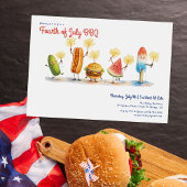 Fourth of July BBQ Mascots | Independence Day 招待状