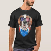 Fourth of July Bernard American Flag July 4th St B Tシャツ (正面)