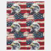 Fourth of July Blanket Eagle Glory for Patriots フリースブランケット (正面)